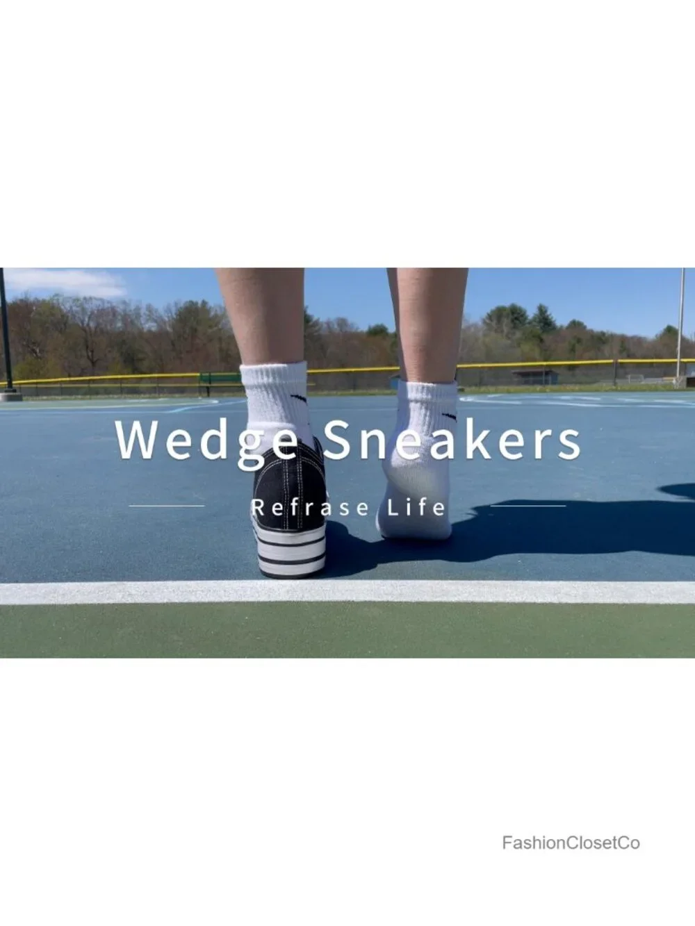 Women's Wedge Platform Sneakers 3 Inch Hidden Heel Height Boost Lace-Up Casual